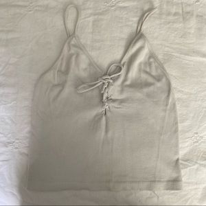 White ripped tank top